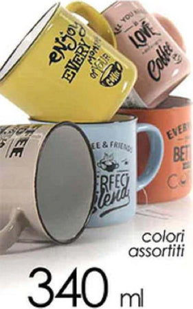 Tazza Cappuccino Caff? Life In Ceramica 340ml 340cc Vari Colori Assortiti 719219 Casa e cucina/Stoviglie/Piatti ciotole e vassoi/Tazze e piattini/Tazze e tazzine da caffè Trade Shop italia - Napoli, Commerciovirtuoso.it
