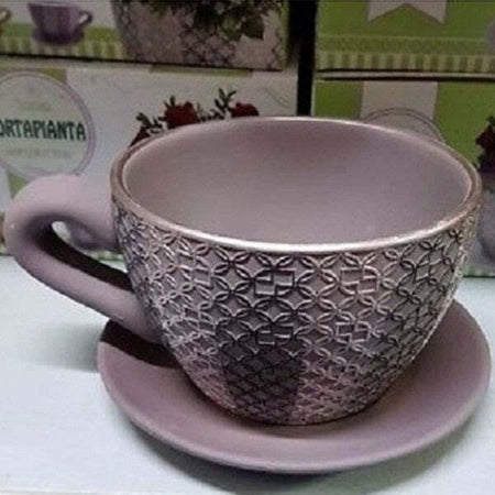 Tazza Con Piatto Per Piantina Vaso Ceramica Decorazione Design Casa Giardino Casa e cucina/Stoviglie/Piatti ciotole e vassoi/Tazze e piattini/Tazze e tazzine da caffè Trade Shop italia - Napoli, Commerciovirtuoso.it
