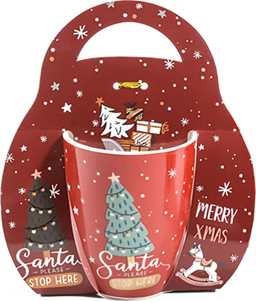 Tazza per cioccolata calda e latte con decorazioni rosse da 340 mL Casa e cucina/Decorazioni per interni/Addobbi e decorazioni per ricorrenze/Decorazioni natalizie/Oggettistica MagiediNatale.it - Altamura, Commerciovirtuoso.it