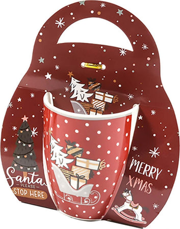 Tazza per cioccolata calda e latte con decorazioni rosse da 340 mL Casa e cucina/Decorazioni per interni/Addobbi e decorazioni per ricorrenze/Decorazioni natalizie/Oggettistica MagiediNatale.it - Altamura, Commerciovirtuoso.it
