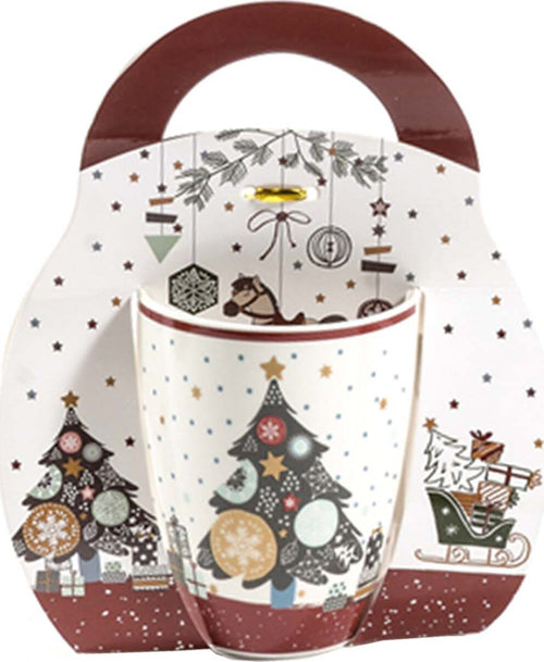 Tazza per cioccolata calda e latte con decorazioni verdi e rosse da 340 mL Casa e cucina/Decorazioni per interni/Addobbi e decorazioni per ricorrenze/Decorazioni natalizie/Oggettistica MagiediNatale.it - Altamura, Commerciovirtuoso.it