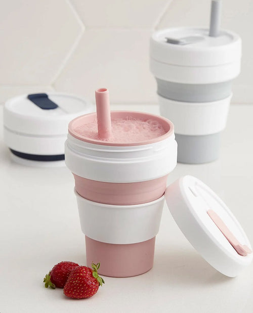 Tazza Pieghevole Portatile per Bevande Calde e Fredde in Silicone Salva Spazio a Prova di Perdite - Colori Assortiti