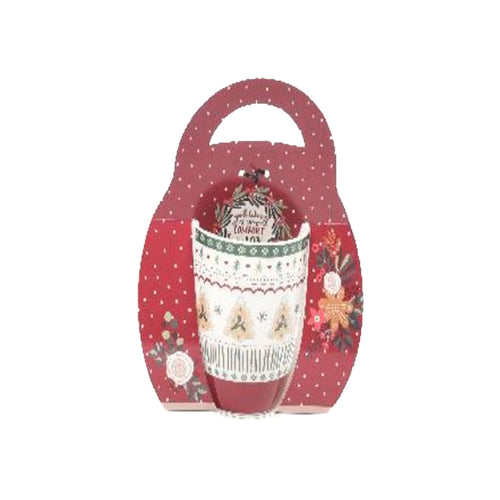 Tazza di natale decorativa in porcellana 340 ml per decorazione natalizia