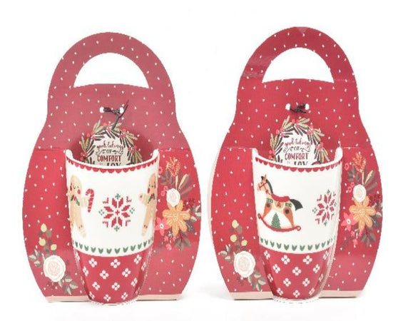 Tazza di natale decorativa in porcellana 340 ml per decorazione natalizia