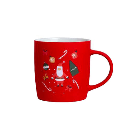 Tazza natalizia grande in porcellana floccata da 390 ml, Ø 8,6 x 9,2 cm