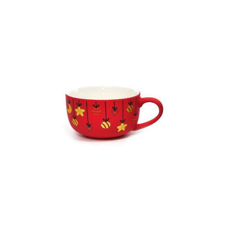 Tazza di natale in porcellana floccata 370 ml decorazione natalizia