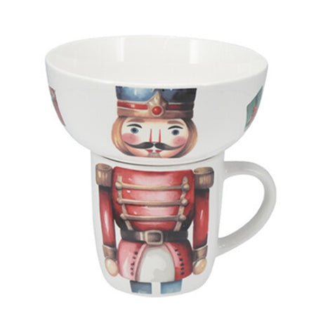 Ciotola + Tazza di Natale in porcellana per decorazioni natalizie set colazione