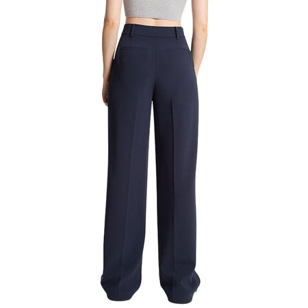 MICHAEL KORS pantaloni donna michael kors - pleated wide leg pant - blu da donna