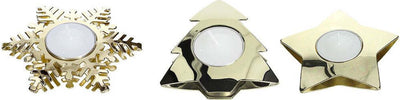 TEA LIGHT A FORME NATALE GLAM ORO ACCIAIO Casa e cucina/Decorazioni per interni/Candele e portacandele/Portacandele/Portalumini Scontolo.net - Potenza, Commerciovirtuoso.it