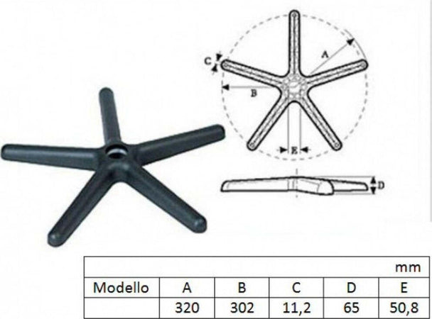 TECHLY-Base-di-ricambio-per-sedia-da-Ufficio