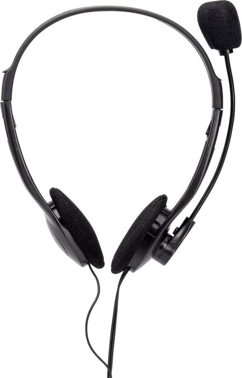Techly-Cuffia-Stereo-con-Microfono-Nero