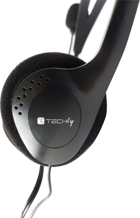 Techly-Cuffia-Stereo-con-Microfono-Nero