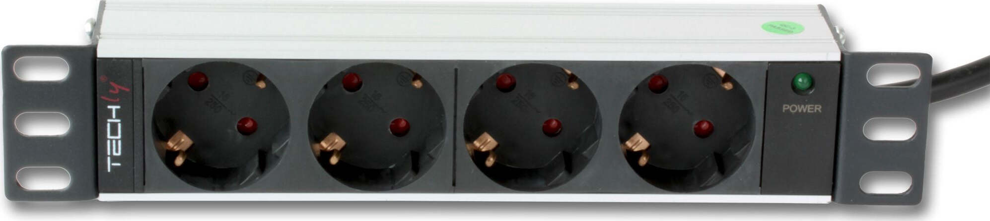 TECHLY-PROFESSIONAL-Multipresa-Schuko-4-posti-rack-10''
