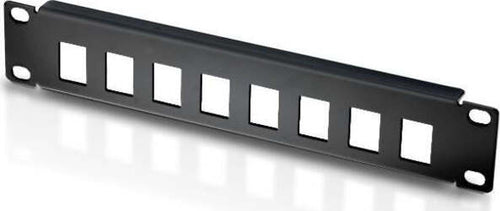TECHLY-PROFESSIONAL-Pannello-Patch-10''-1-HE-8-posti-per-Frutti-Keystone-Nero