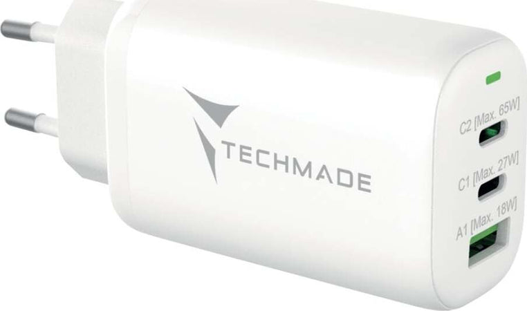 Techmade-65w-caricatoreuniversale-gan-usb-c-+-usb-a-white