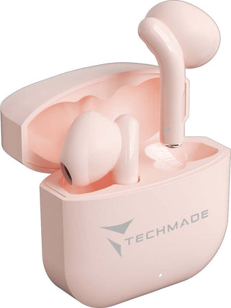 Techmade-Auricolari-Senza-Filo-Con-Box-Di-Ricarica-Pink