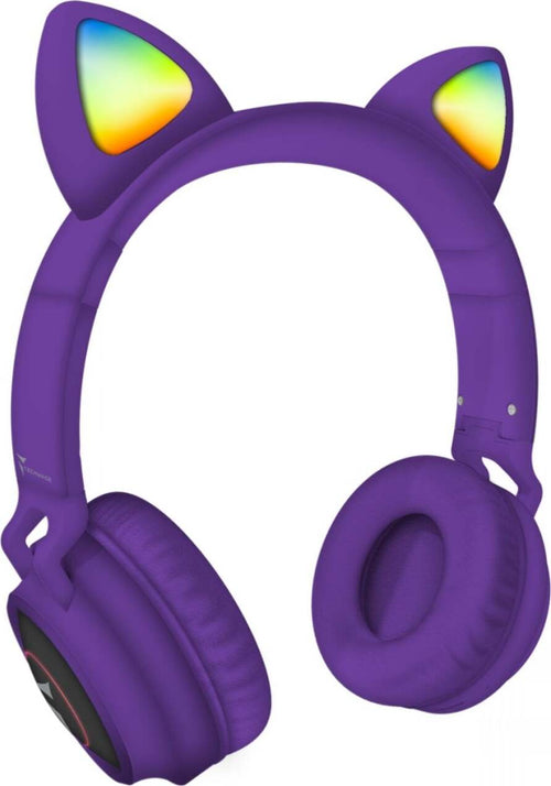 Techmade-Cuffie-Funny-Led-bt-+-microfono-purple