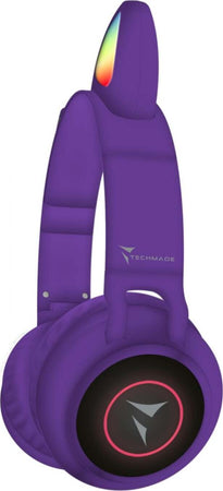 Techmade-Cuffie-Funny-Led-bt-+-microfono-purple