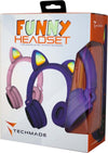 Techmade-Cuffie-Funny-Led-bt-+-microfono-purple
