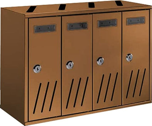 TECHNOMAX---CASELLARIO-POSTALE-CONDOMINIALE-4-POSTI---COLORE-BRONZO-ANODIZZATO---30x42x17,5CM
