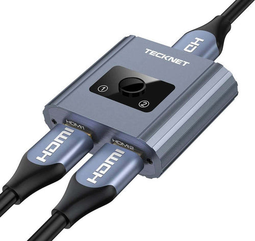 TECKNET Switch HDMI 2 Ingressi 1 Uscita / 1 Ingresso 2 Uscite Supporta 1080p 3D 4K HDCP per HDTV Lettore Blu-Ray Xbox PS4