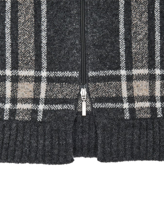 Gran Sasso Cappotto in Boucle Jacquard in Grigio con Maxi Zip da donna