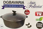 Tegame tondo alto con coperchio in vetro temperato e manici termo resistenti antiaderente effetto pietra lavica dg bavaria Casa e cucina/Pentole padelle e pirofile/Pentole e padelle/Tegami Puleo Casa - Palermo, Commerciovirtuoso.it