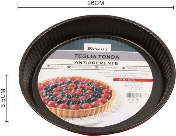 Teglia Stampo Tortiera Per Dolce Torta Antiaderente Rotondo 26 X 3.5 Cm 84439 Casa e cucina/Teglie da forno e accessori per pasticceria/Teglie e stampi/Teglie per torte/Tortiere sagomate Trade Shop italia - Napoli, Commerciovirtuoso.it