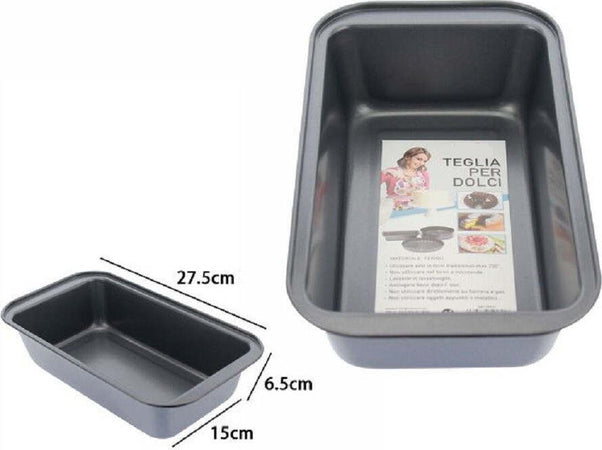 Teglia Tortiera Antiaderente Rettangolare Forno Dolce Salato 15x27.5x6.5cm 59951 Casa e cucina/Teglie da forno e accessori per pasticceria/Teglie e stampi/Teglie per torte/Tortiere sagomate Trade Shop italia - Napoli, Commerciovirtuoso.it