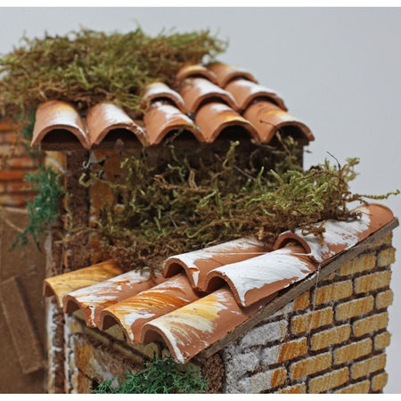 Set 12 tegole in terracotta decorazione per case e tetti presepe 3 cm