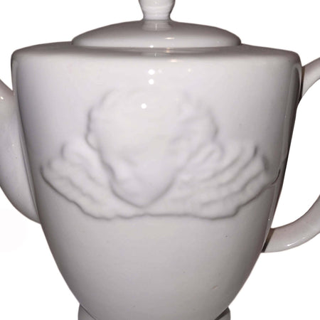 Teiera Con Decoro Angelo Antichizzato in Ceramica Bianca Marca Accornero Home Altezza 29 Cm Casa e cucina/Tè e caffè/Accessori da tè/Teiere Ideart - Valdilana, Commerciovirtuoso.it
