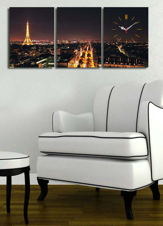 Tela decorativa con orologio 3 pezzi 3P3040CS-66 Casa e cucina/Decorazioni per interni/Orologi/Orologi da parete Scontolo.net - Potenza, Commerciovirtuoso.it