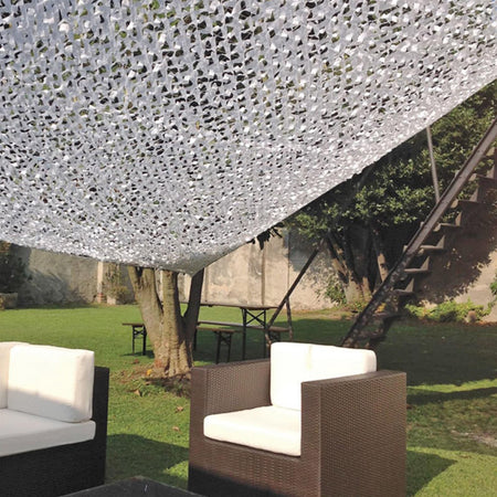Tela Ombreggiante Traforata a Vela 3 X 4 Mt Bianco per Arredamento Da Esterno Giardino e giardinaggio/Arredamento da giardino e accessori/Ombrelloni tende e tettucci parasole/Vele parasole Decor Space - Altamura, Commerciovirtuoso.it