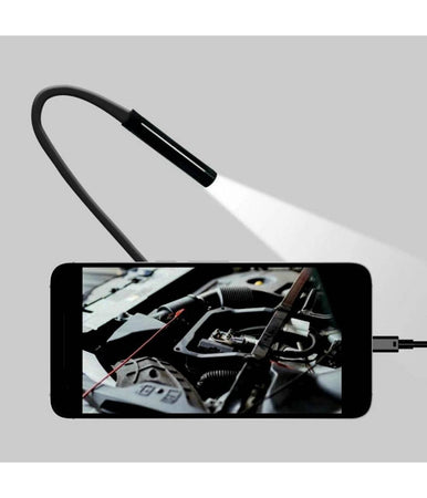 Telecamera Endoscopica 5 Mt Type-c Usb Mini Usb F Flessibile Impermeabile 6 Led