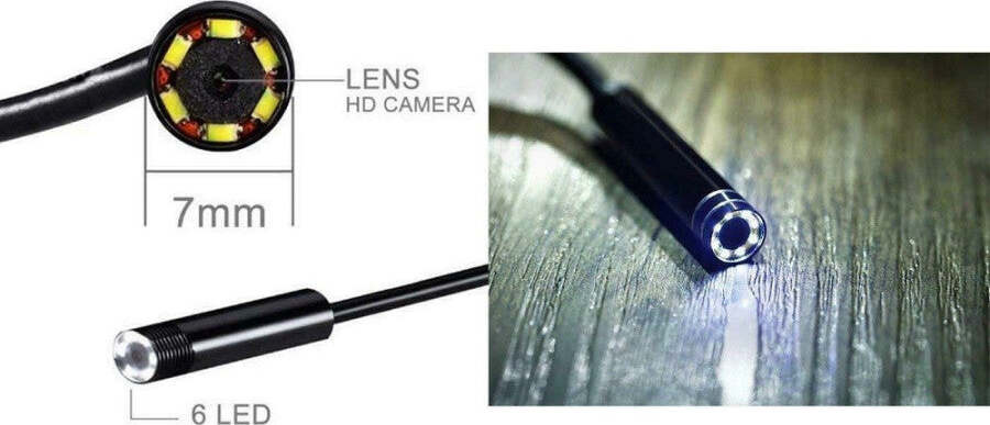 Telecamera-Endoscopica-6-Led-Tubo-Flessibile-Usb-5-Mt-Impermeabile-Ispezione