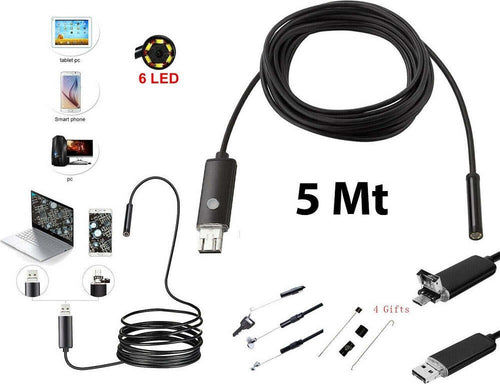 Telecamera Endoscopica 6 Led Tubo Flessibile Usb 5 Mt Impermeabile Ispezione Informatica e Videogiochi > Accessori PC > Accessori USB Trade Shop italia - Napoli, Commerciovirtuoso.it