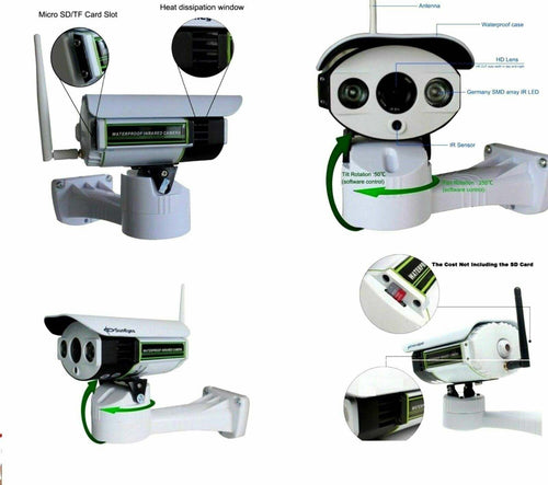 Telecamera Esterna IP Camera HD 1080p Wireless LED IR LAN Motorizzata WIFI Rete Elettronica/Informatica/Accessori/Accessori per audio e video/Webcam e periferiche VoIP Zencoccostore - Formia, Commerciovirtuoso.it