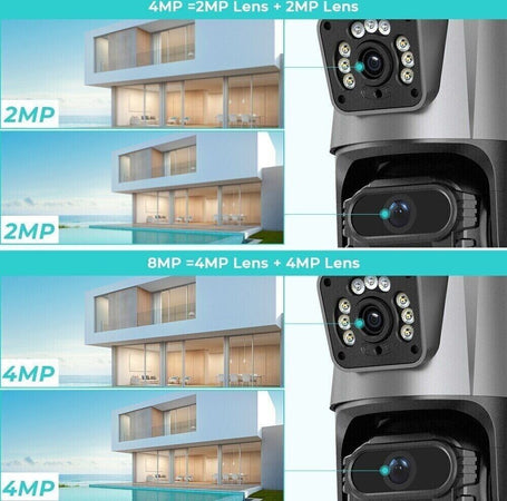 Telecamera IP 8MP 4K esterno WiFi PTZ 2 obiettivo doppio schermo 8X zoom CCTV Fai da te/Sicurezza e protezione/Sistemi di sicurezza domestica/Kit video per la sicurezza domestica/Videocamere di sorveglianza/Dom camera Zencoccostore - Formia, Commerciovirtuoso.it