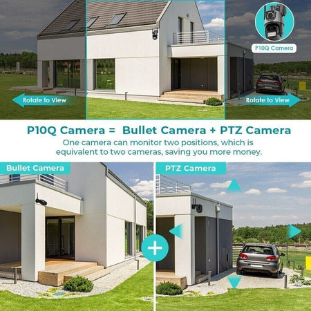 Telecamera IP 8MP 4K esterno WiFi PTZ 2 obiettivo doppio schermo 8X zoom CCTV Fai da te/Sicurezza e protezione/Sistemi di sicurezza domestica/Kit video per la sicurezza domestica/Videocamere di sorveglianza/Dom camera Zencoccostore - Formia, Commerciovirtuoso.it