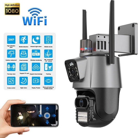 Telecamera IP 8MP 4K esterno WiFi PTZ 2 obiettivo doppio schermo 8X zoom CCTV Fai da te/Sicurezza e protezione/Sistemi di sicurezza domestica/Kit video per la sicurezza domestica/Videocamere di sorveglianza/Dom camera Zencoccostore - Formia, Commerciovirtuoso.it