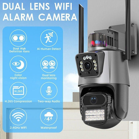 Telecamera IP 8MP 4K esterno WiFi PTZ 2 obiettivo doppio schermo 8X zoom CCTV Fai da te/Sicurezza e protezione/Sistemi di sicurezza domestica/Kit video per la sicurezza domestica/Videocamere di sorveglianza/Dom camera Zencoccostore - Formia, Commerciovirtuoso.it