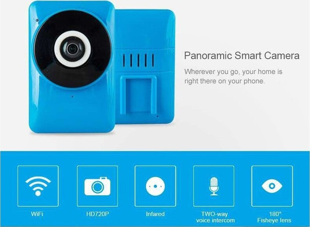 Telecamera Ip Cam 1 Mpx 720p Wireless Wifi Registra Micro Sd Wide Eye 180 Gradi  Trade Shop italia - Napoli, Commerciovirtuoso.it
