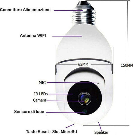Telecamera Ip Cam Lampadina Da Interno 360? Wifi E27 Videosorveglianza Jt8177 Casa, arredamento e bricolage > Sicurezza e Antifurti > Sistemi di Videosorveglianza Trade Shop italia - Napoli, Commerciovirtuoso.it
