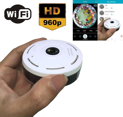 TELECAMERA IP CAMERA HD 960P WIRELESS LED IR LAN 360° fisheye WIFI TF CARD  Trade Shop italia - Napoli, Commerciovirtuoso.it