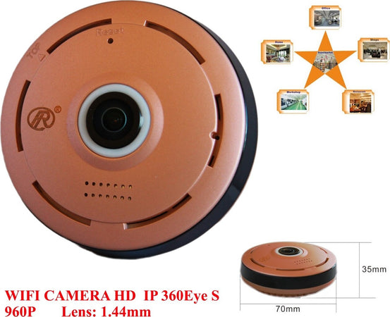 TELECAMERA IP CAMERA HD 960P WIRELESS LED IR LAN 360° fisheye WIFI TF CARD  Trade Shop italia - Napoli, Commerciovirtuoso.it