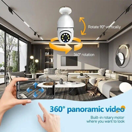 Telecamera-Ip-Led-Lampadina-E27-Wifi-Smart-Cam-Videosorveglianza-Controllo-App