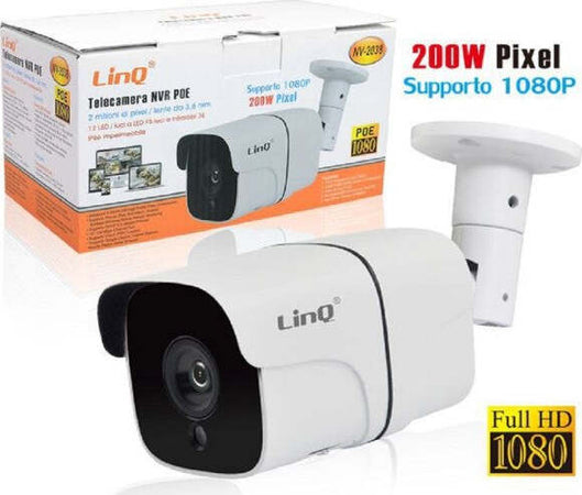 Telecamera-Nvr-Nv-2038-200w-Poe-Ip66-12led-Lente-3.6mm-Supporto-1080p-Infrarossi