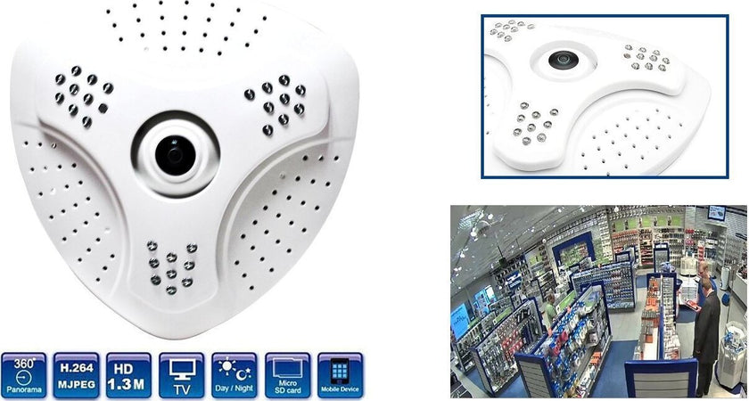 TELECAMERA PANORAMICA FISH EYE 360° GRADI DIGITALE AHD LED GRANDANGOLO SOFFITTO  Trade Shop italia - Napoli, Commerciovirtuoso.it