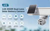 Telecamera-Solare-4G/WIFI-CCTV-doppio-obiettivo-12X-INFRAROSSI-Audio-2-vie-Sensore-PIR-IP65