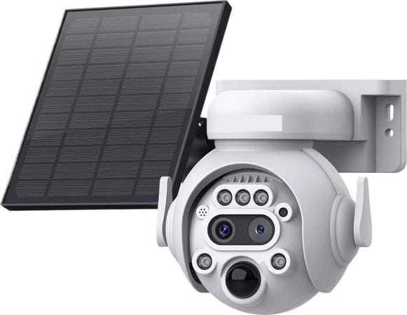 Telecamera-Solare-4G/WIFI-CCTV-doppio-obiettivo-12X-INFRAROSSI-Audio-2-vie-Sensore-PIR-IP65